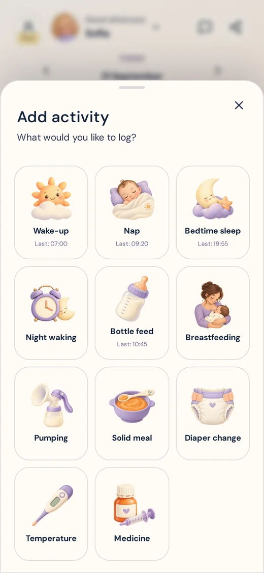 The app’s Diary screen