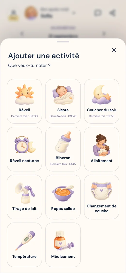 L’écran Journal de l’app