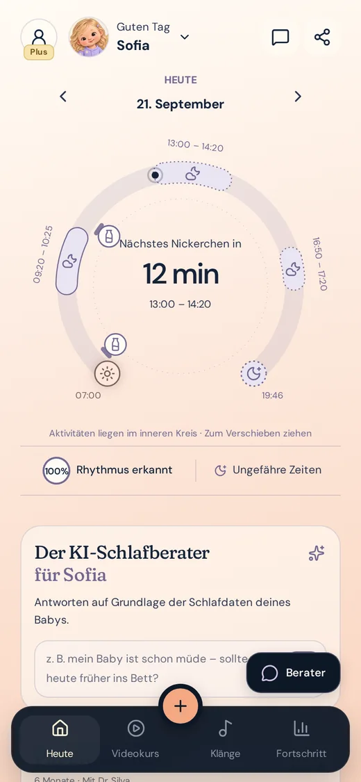 Der Bildschirm Heute der App
