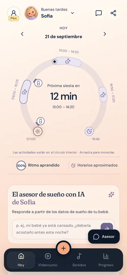 La pantalla Hoy de la app