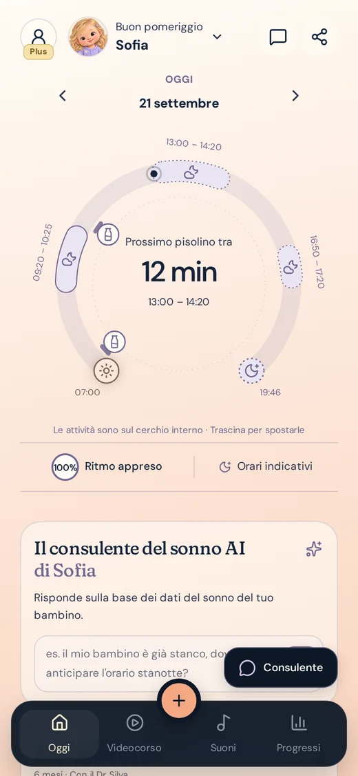 La schermata Oggi dell’app